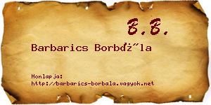 Barbarics Borbála névjegykártya