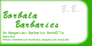 borbala barbarics business card